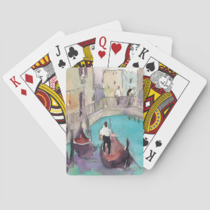 Destinations Watercolor Venice Gondola Ride Poker Cards