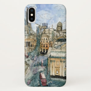Destinations Watercolor Vintage London Street iPhone X Case