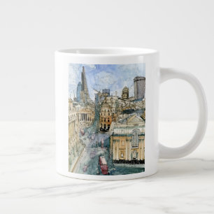 Destinations Watercolor Vintage London Street Large Coffee Mug