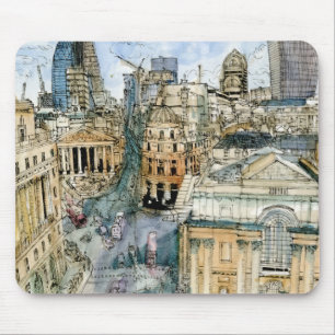 Destinations   Watercolor Vintage London Street Mouse Pad