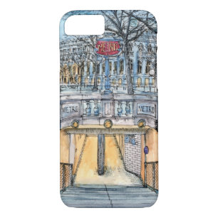 Destinations   Watercolor Vintage Metro Entrance iPhone 8/7 Case