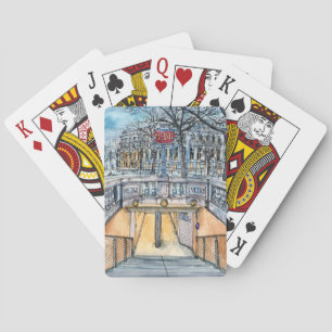 Destinations Watercolor Vintage Metro Entrance Poker Cards