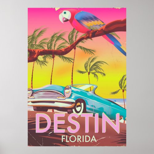 Destinin Florida USA vintage travel poster Poster