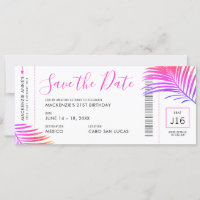 Destintation Birthday Boarding Pass Save the Date
