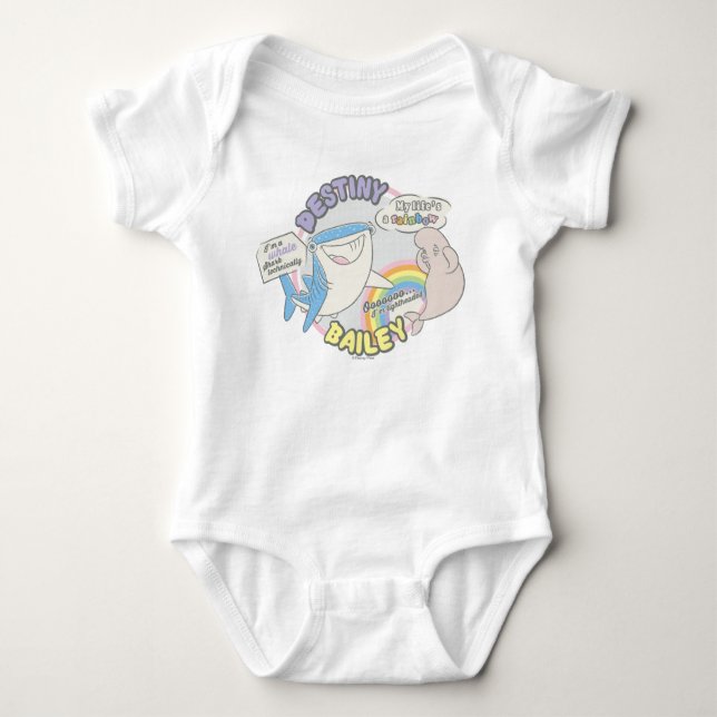 Destiny & Bailey Comic Graphic Baby Bodysuit (Front)