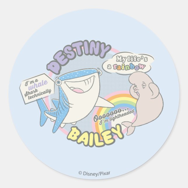 Destiny & Bailey Comic Graphic Classic Round Sticker (Front)