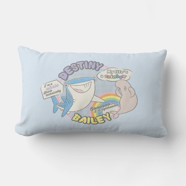 Destiny & Bailey Comic Graphic Lumbar Pillow (Front)