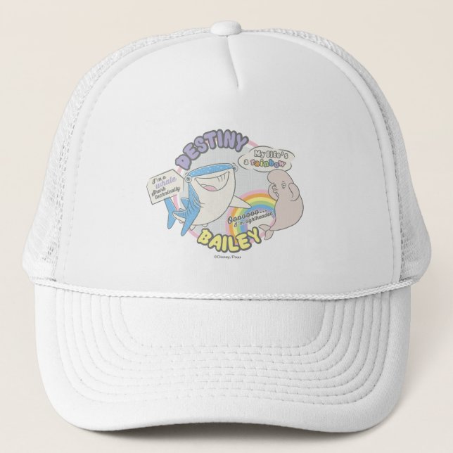 Destiny & Bailey Comic Graphic Trucker Hat (Front)