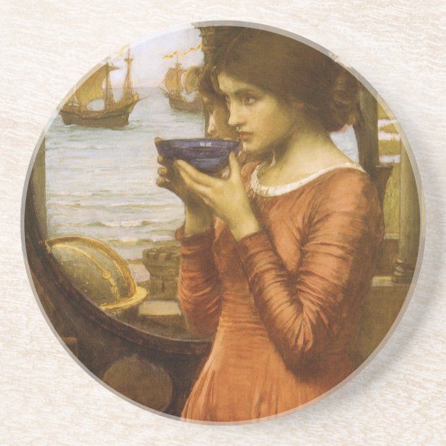 Destiny by John William Waterhouse Sandstone Coaster (Front)