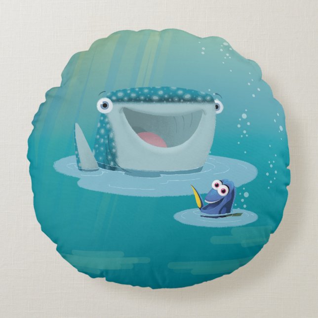 Destiny & Dory | Bubble Buds Round Pillow (Front)