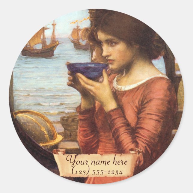 Destiny J. W.  Waterhouse Pre-Raphaelite Bookplate (Front)