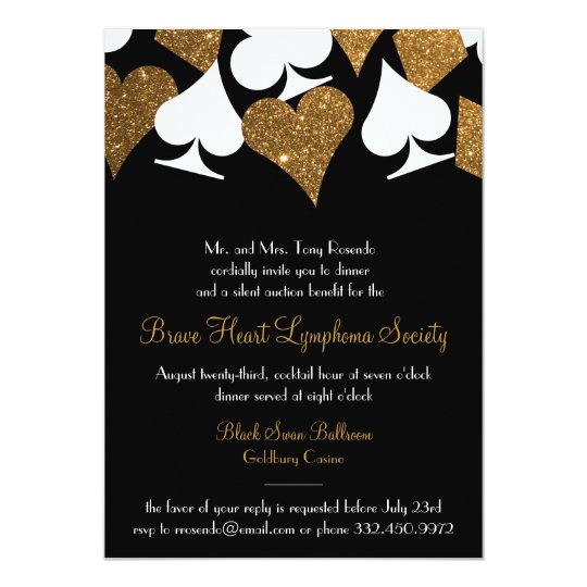 Destiny Las Vegas Casino Party Faux Gold Glitter Invitation Zazzle Com