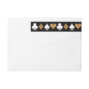 Destiny Las Vegas Glittered Gold and Black Address Wrap Around Label
