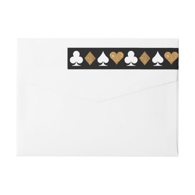 Destiny Las Vegas Glittered Gold and Black Address Wrap Around Label (Back)