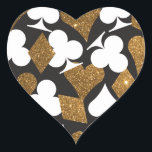 Destiny Las Vegas Heart Sticker Faux Gold Glitter<br><div class="desc">A sticker to coordinate with the Destiny suite,  use it on favors,  envelopes,  and more! � 2birdstone 2013</div>