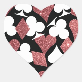 Destiny Las Vegas Heart Sticker Rose Gold Glitter