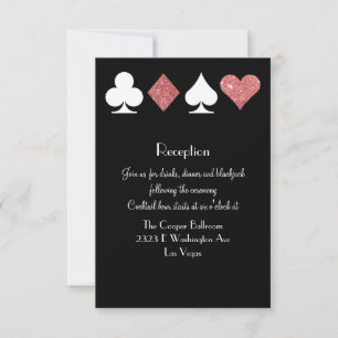 Destiny Las Vegas Reception Rose Gold Glitter Invitation