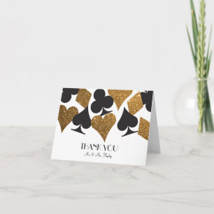 Destiny Las Vegas Thank You Card Faux Gold Glitter