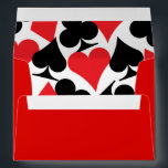 Destiny Las Vegas Wedding Invitation Red Black Envelope<br><div class="desc">Perfect for a Las Vegas wedding in a little chapel off the strip or the ballroom of the newest super casino, this wedding invitation suite features a classic motif of card suits in black, white and red. For the perfect day, all you need is love and a witness or two!...</div>