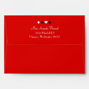 Destiny Las Vegas Wedding Invitation Red Black Envelope