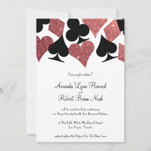 Destiny Las Vegas Wedding Invite Rose Gold Glitter