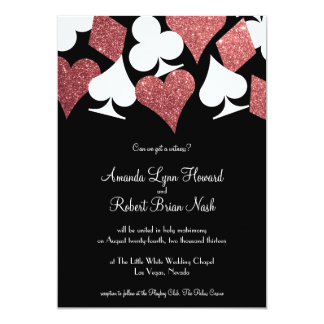 Destiny Las Vegas Wedding Invite Rose Gold Glitter