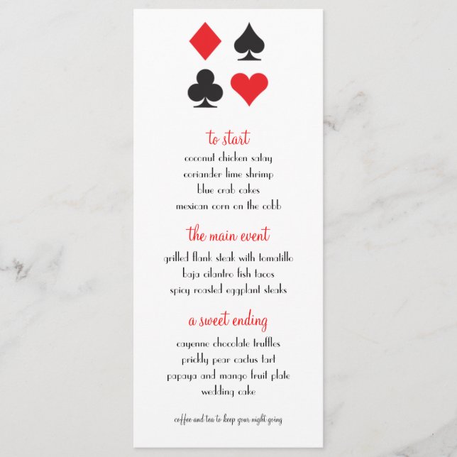 Destiny Las Vegas Wedding Menu (Front)