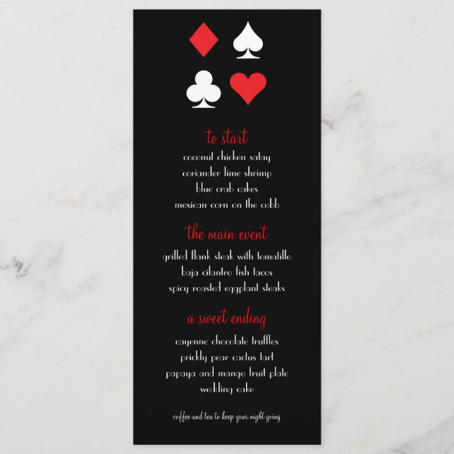 Destiny Las Vegas Wedding Menu (Front)