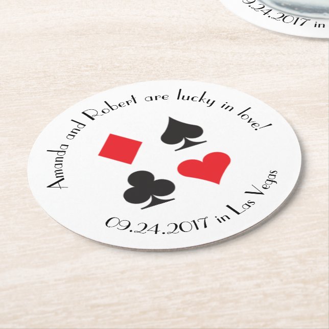 Destiny Las Vegas Wedding Paper Drink Coaster (Angled)