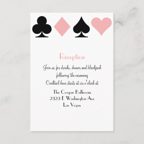 Destiny Las Vegas Wedding Reception Extra Info Enclosure Card