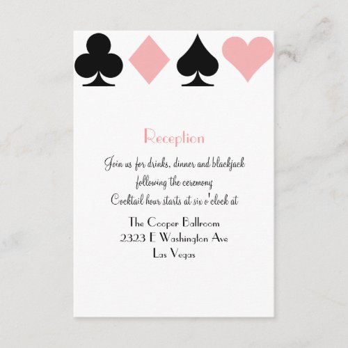 Destiny Las Vegas Wedding Reception Extra Info Enclosure Card