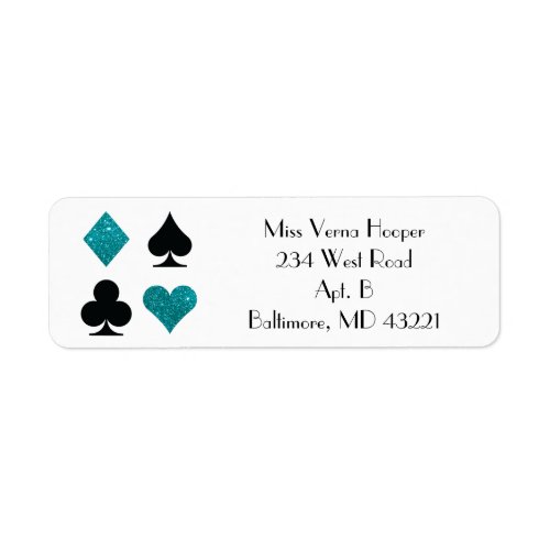 Destiny Las Vegas Wedding Teal Glitter Label