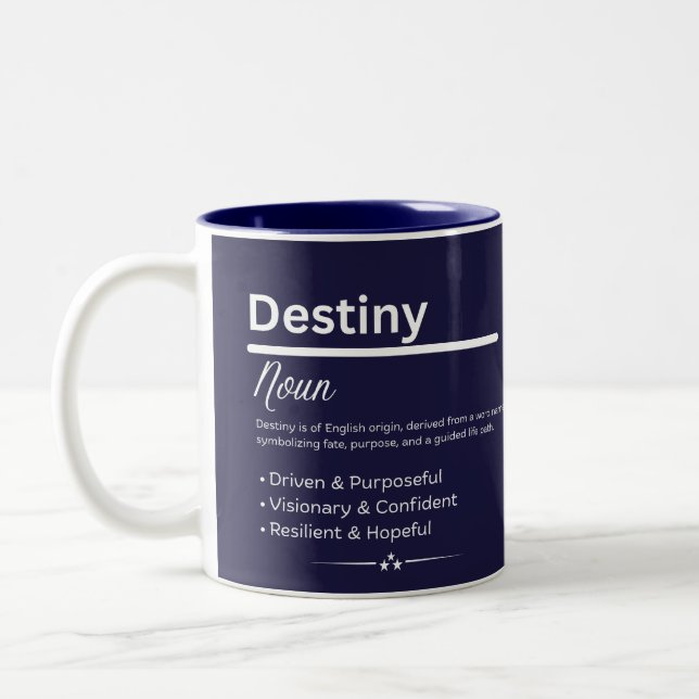 Destiny Personalized Girl Name Meaning Coffee Mug (Left)
