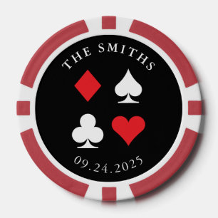 Destiny Personalized Wedding Favor Gift Black Red Poker Chips