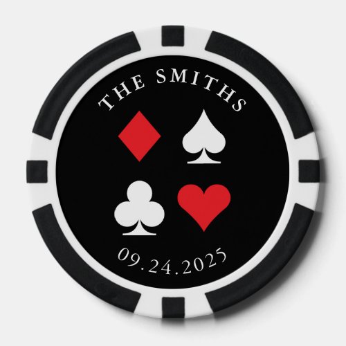 Destiny Personalized Wedding Favor Gift Black Red Poker Chips