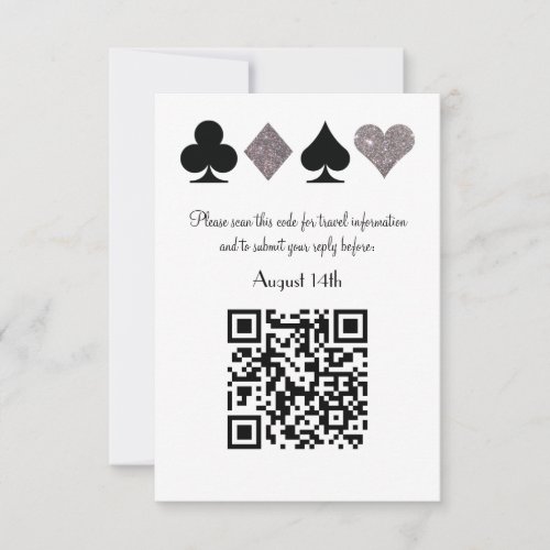 Destiny Silver Las Vegas Wedding QR code Reply RSVP Card