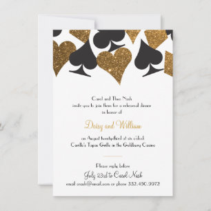 Destiny Vegas Rehearsal Dinner Faux Gold Glitter Invitation