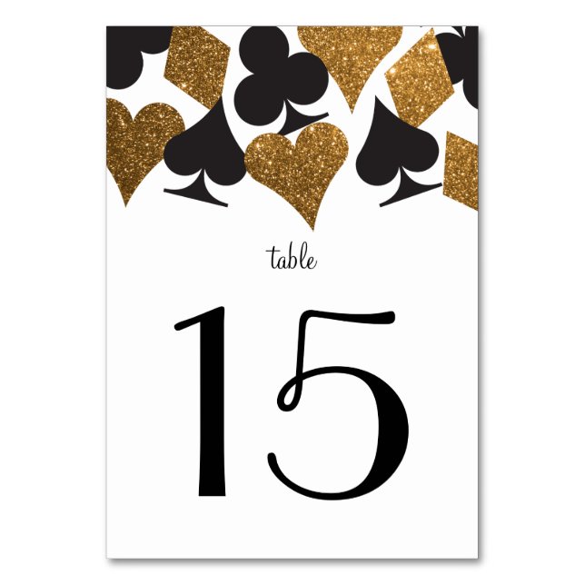 Destiny Vegas Wedding Reception Gold Table Card (Back)