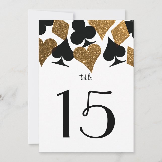 Destiny Vegas Wedding Reception Gold Table Number (Front)