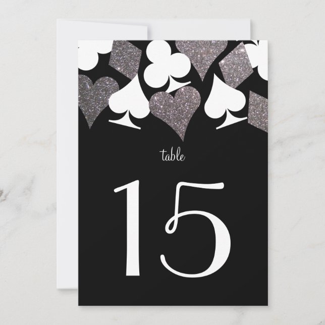 Destiny Vegas Wedding Reception Silver TableNumber Invitation (Front)