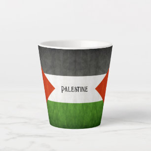 Destressed Grunge Palestine Flag Latte Mug