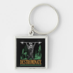 Destrominate - Bear - Funny Workout Inspirational Keychain