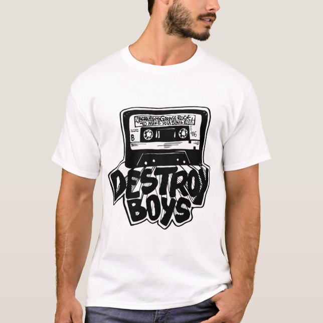 Destroy Boys Cassette Punk, Garage Rock Destroy Bo T-Shirt (Front)