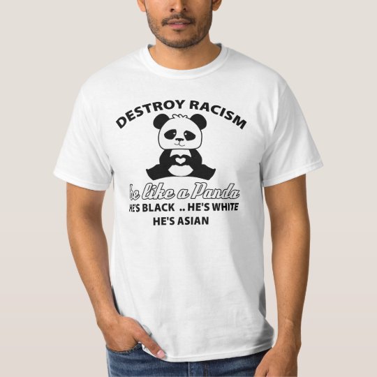 destroy racism panda t shirt