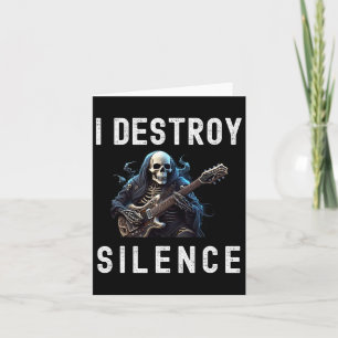 Destroy Silence Ghost Guitar Funny Guitar Card