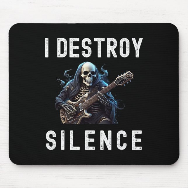 Destroy Silence Ghost Guitar Funny Guitar  Mouse Pad (Front)