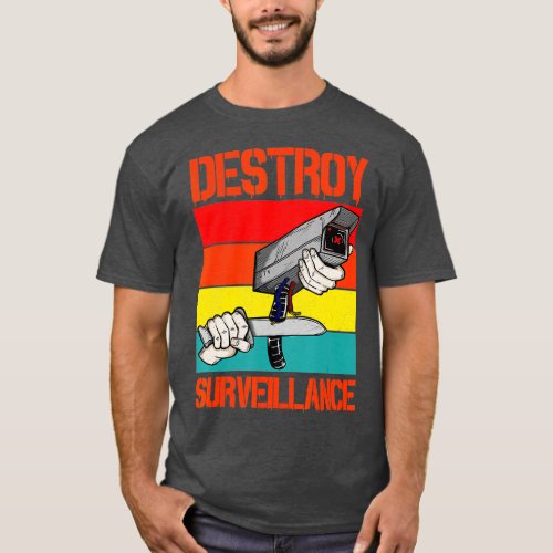Destroy Surveillance Camera Knife Funny  T_Shirt