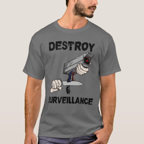 Destroy Surveillance Camera Knife Funny T_Shirt