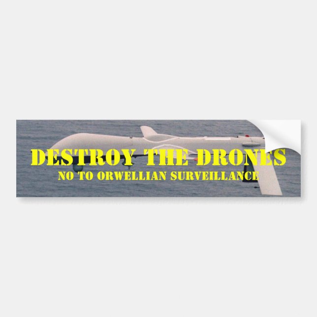 Destroy the Drones Bumper Sticker (Front)
