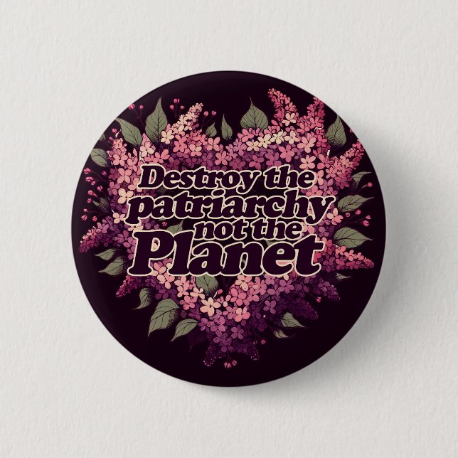 Destroy the Patriarchy not the Planet Button (Front)